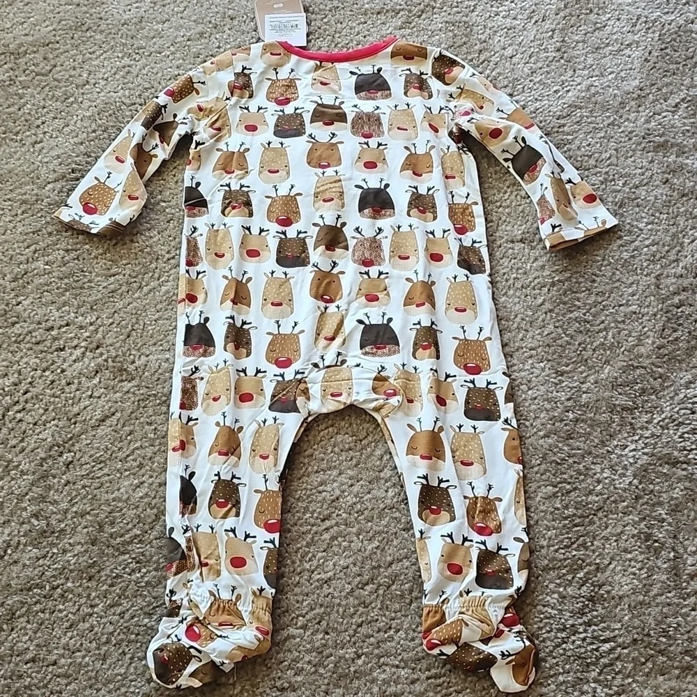 Mud Pie Reindeer Bamboo Sleeper 6-9 Months